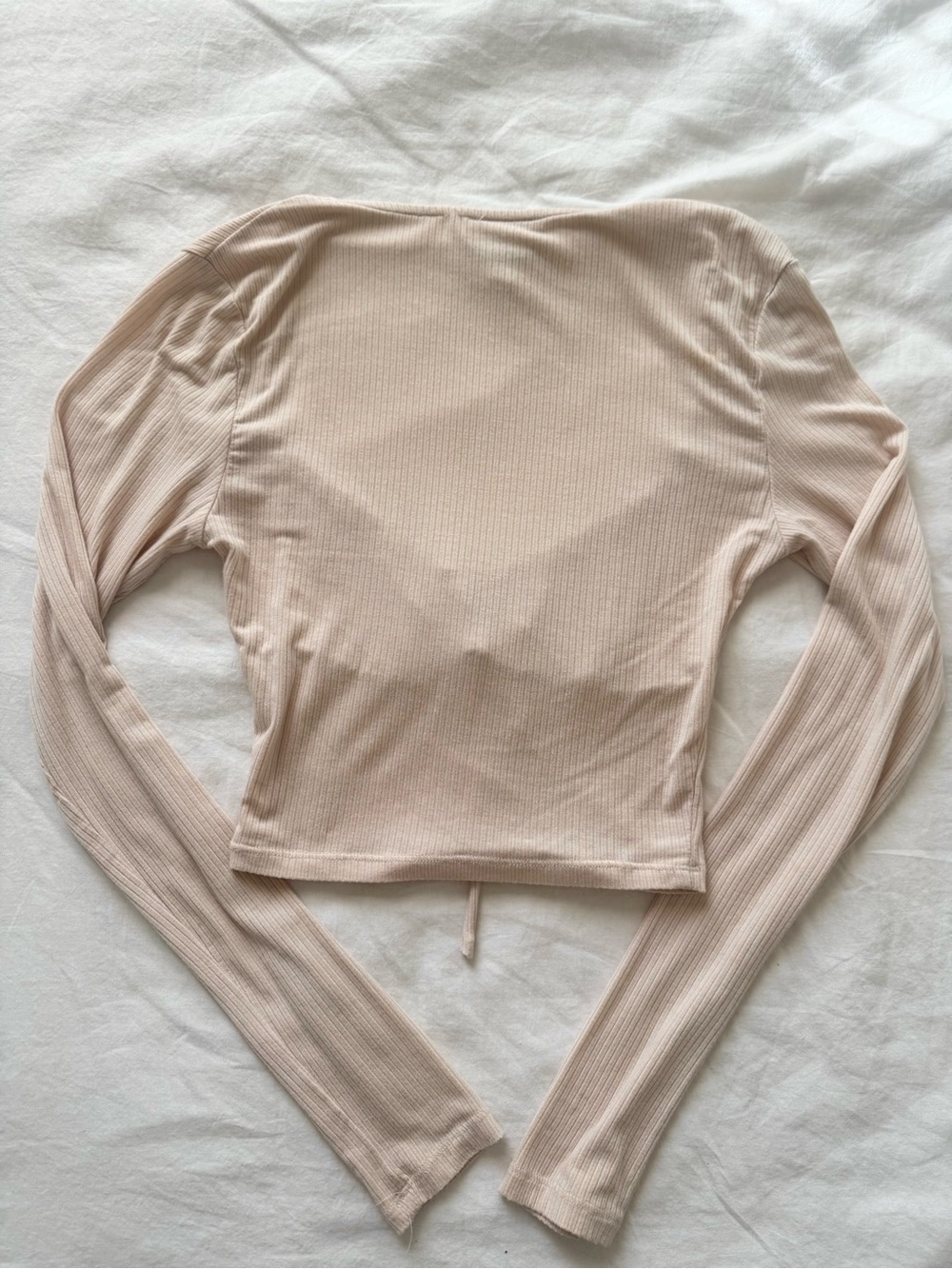 Tan Ribbed Long Sleeve Top - Picture 3 of 5